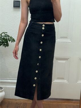 llana Kohn Mallin lightweight denim button front pencil skirt sz 2